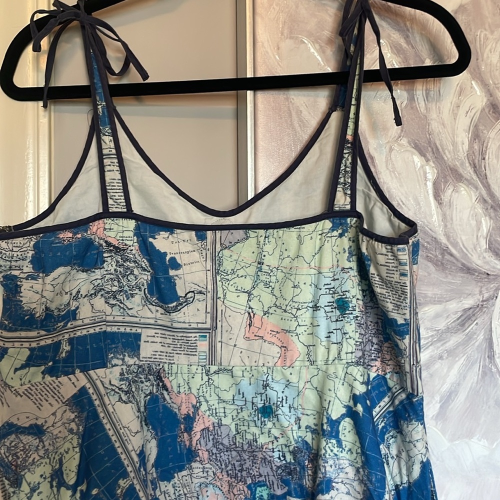 Modcloth Waving From the Waterfront Map Print Dress Sz XL - Picture 6 of 11